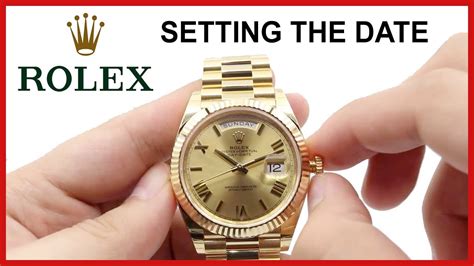 how do you change the date on a rolex watch|Rolex day date adjustment.